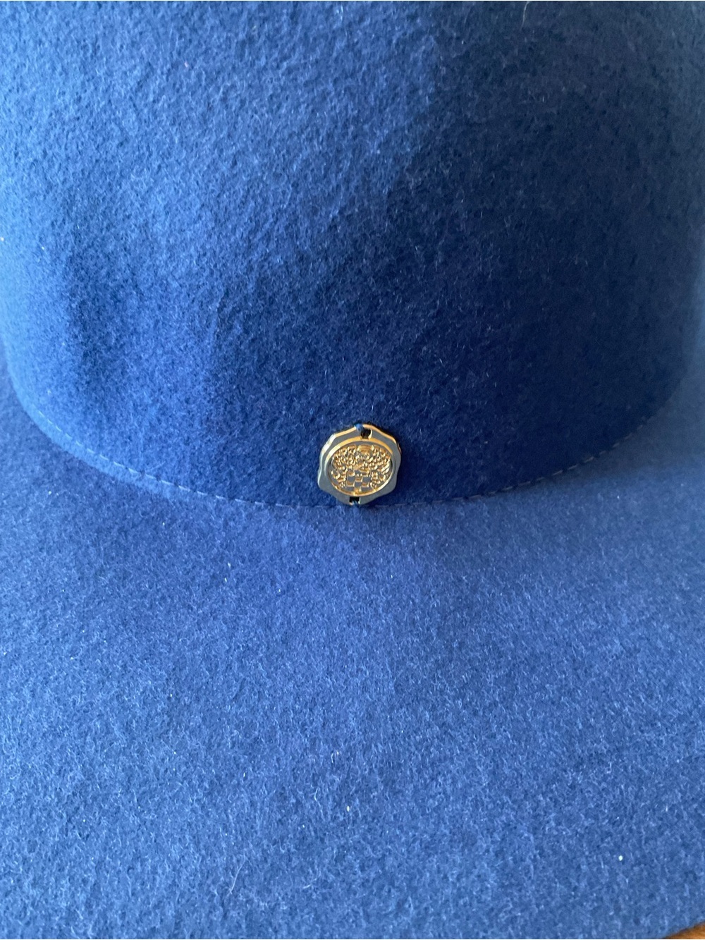Vince Camuto Blue Wide Brim Wool Fedora Hat One Size - Picture 2 of 5